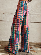 Pinstripe Pants Women with Wide Leg in Multicolour#colour_multicolour