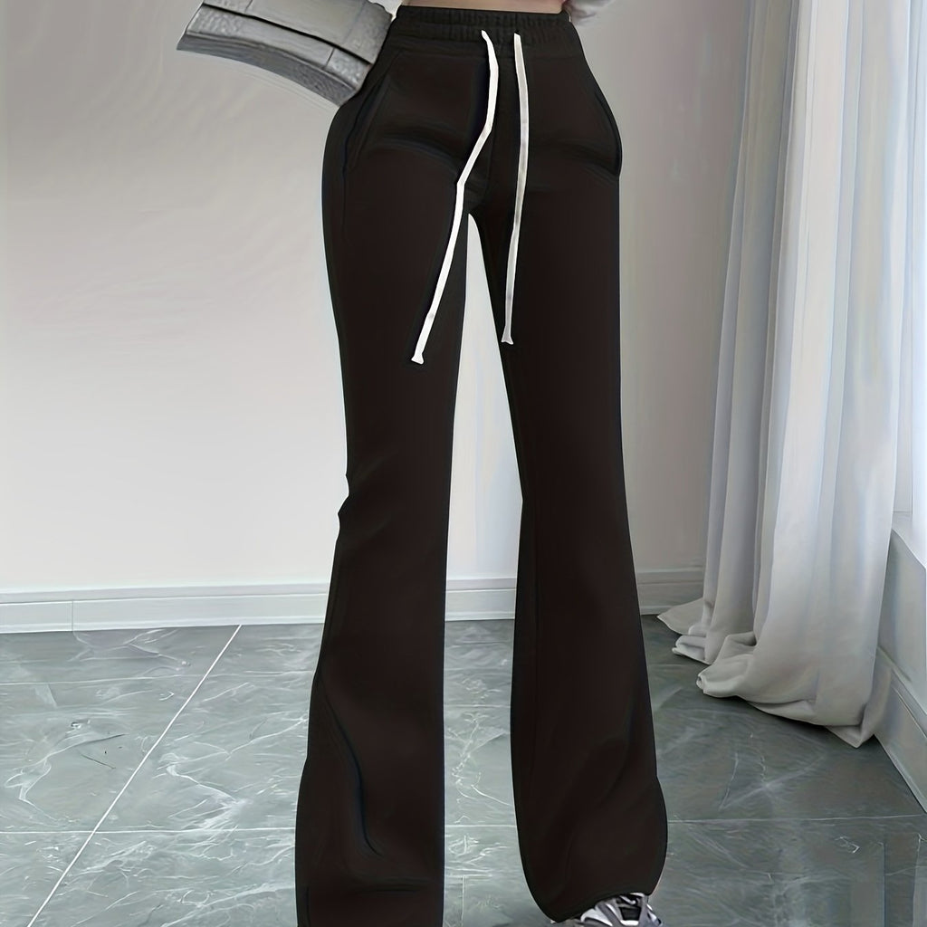 Tailored Pants Women with High Waist and Wide Leg in Black#colour_black