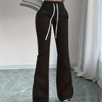 Tailored Pants Women with High Waist and Wide Leg in Black#colour_black