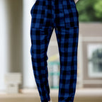 Dress Pants Women with Oversized Fit and Relaxed Make in Blue#colour_blue