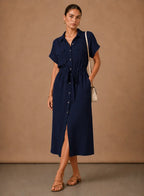 Formal Dresses Women with Slim Cut in Navy#colour_navy