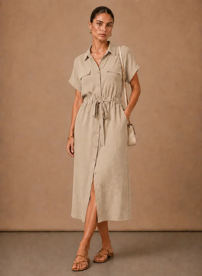 Formal Dresses Women with Slim Cut in Beige#colour_beige