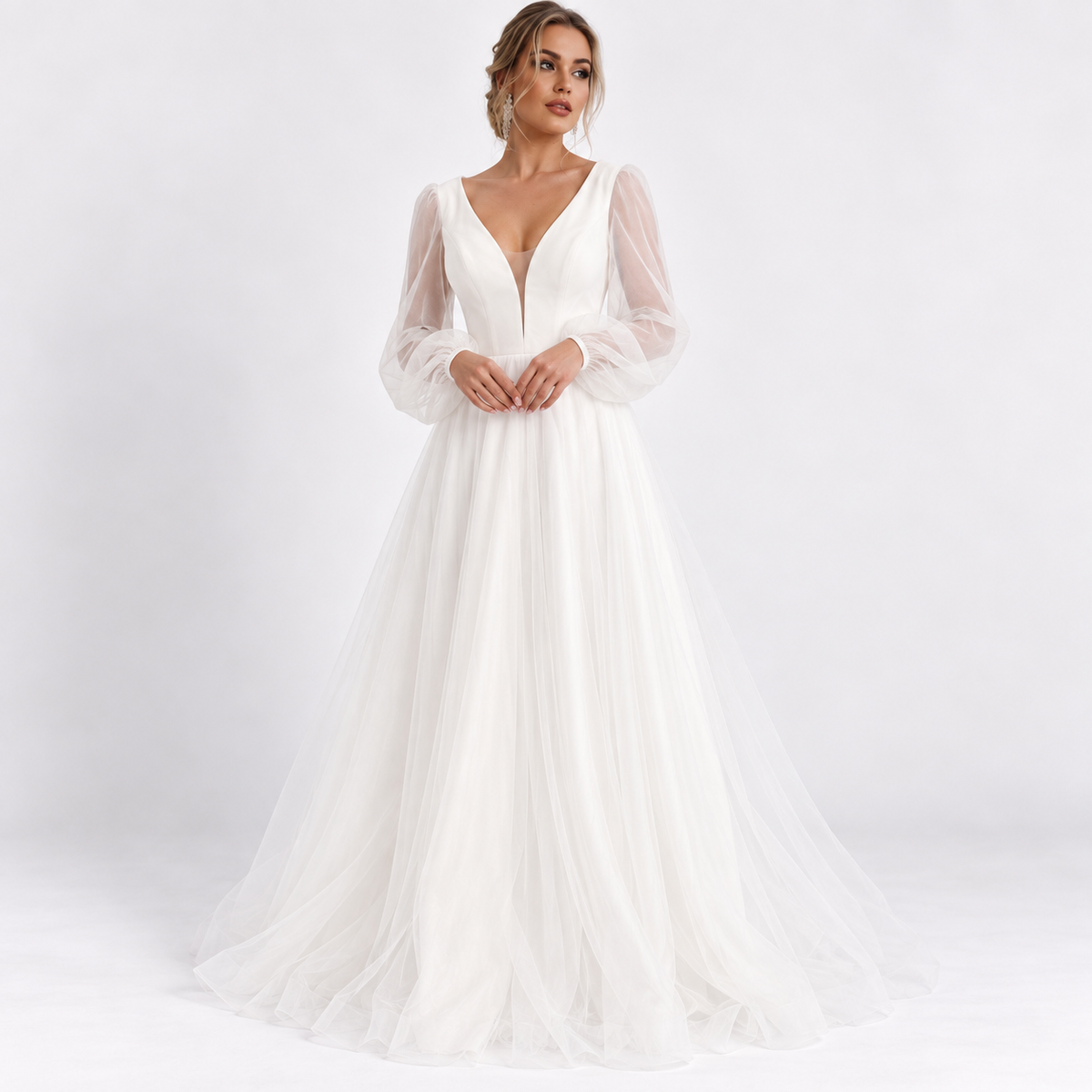Bridesmaid Dresses Women with Full Length in White#colour_white