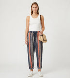 Work Pants Women with Pure Linen Fabric in Striped#colour_striped