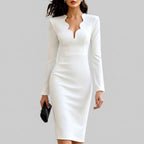 Black Dress Women with Full Length in White#colour_white