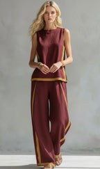 Trouser Women in Burgundy#colour_burgundy