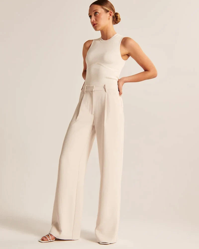 Baggy Pants Women in Beige#colour_beige