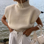 Camisole Tops Women with Knitted Fabric in Apricot#colour_apricot