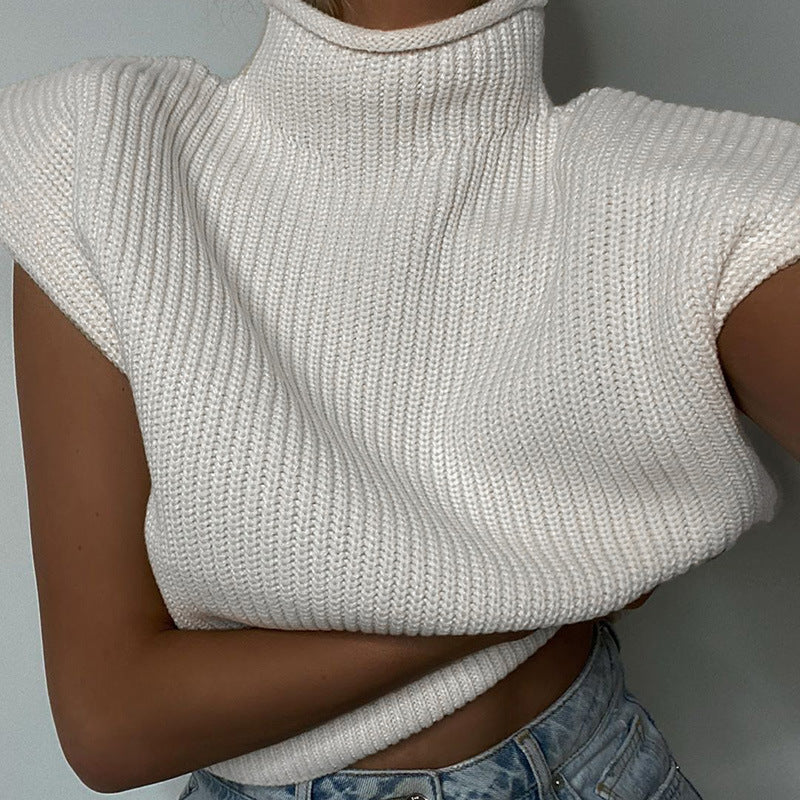 Camisole Tops Women with Knitted Fabric in White#colour_white
