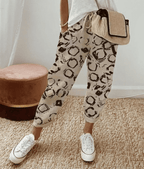 Work Pants Women with Pure Linen Fabric in Khaki#colour_khaki