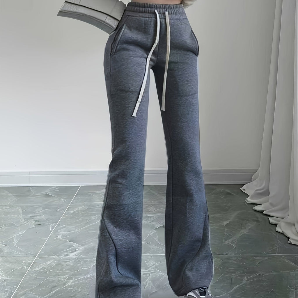 Tailored Pants Women with High Waist and Wide Leg in Grey#colour_grey