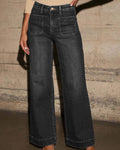 Baggy Pants Women with Relaxed Make and High Waist in Black#colour_black