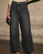 Baggy Pants Women with Relaxed Make and High Waist in Black#colour_black