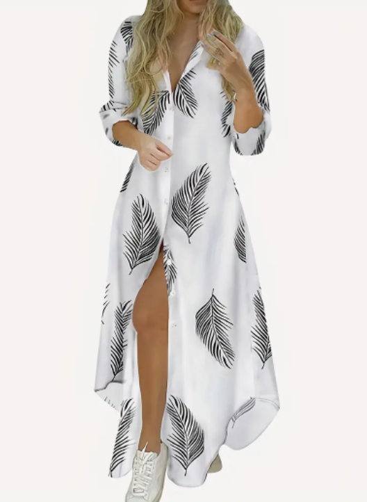 T Shirt Dress Women Colour Block | Striped Panels and Button Front in White#colour_white