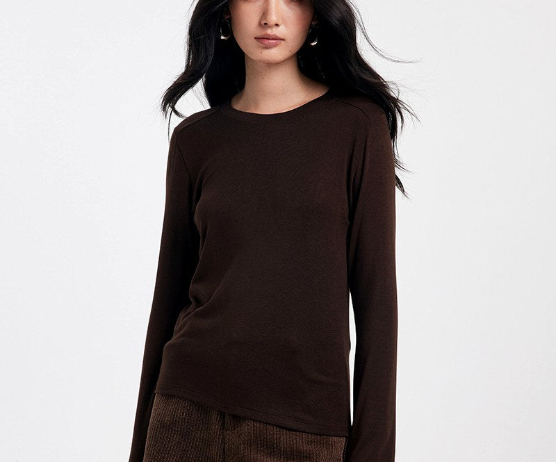 Pink Top Women in Brown#colour_brown