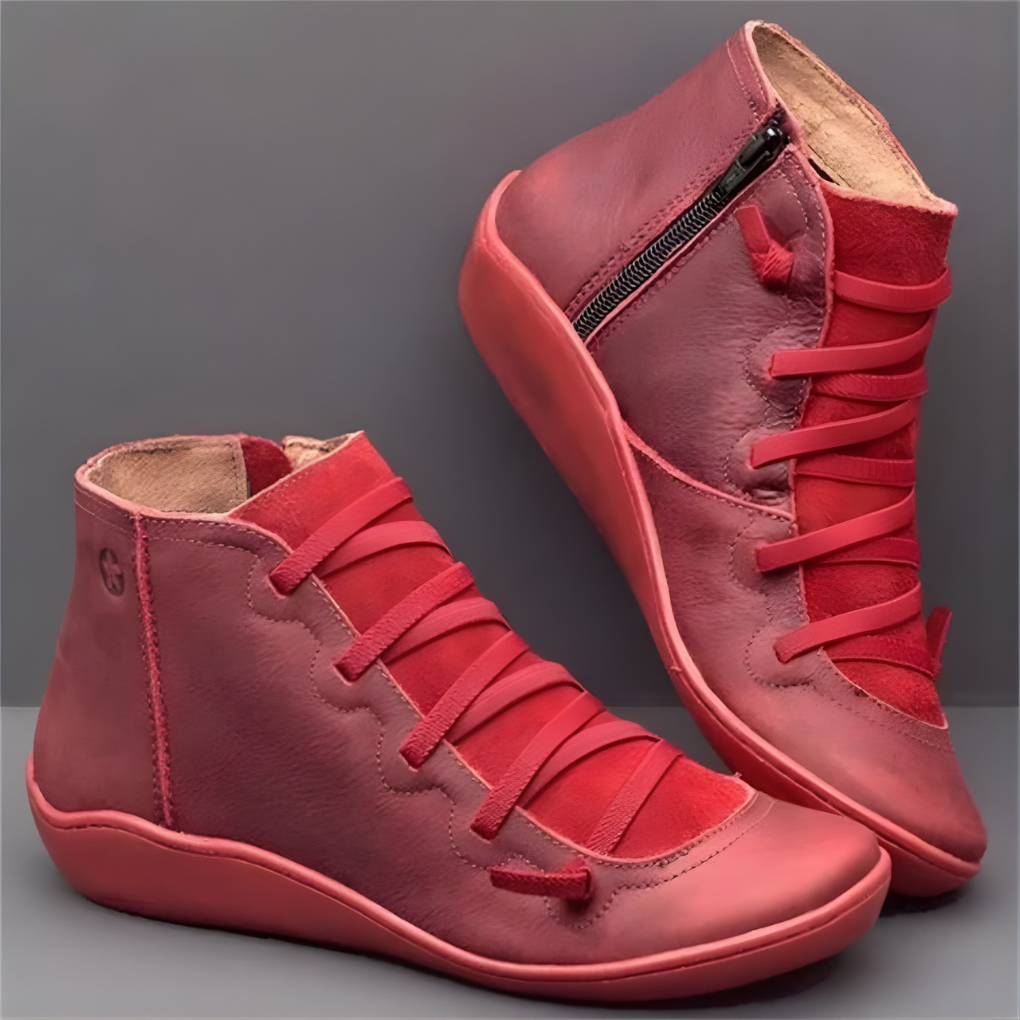 Walking Shoe Women with Relaxed Make in Red#colour_red