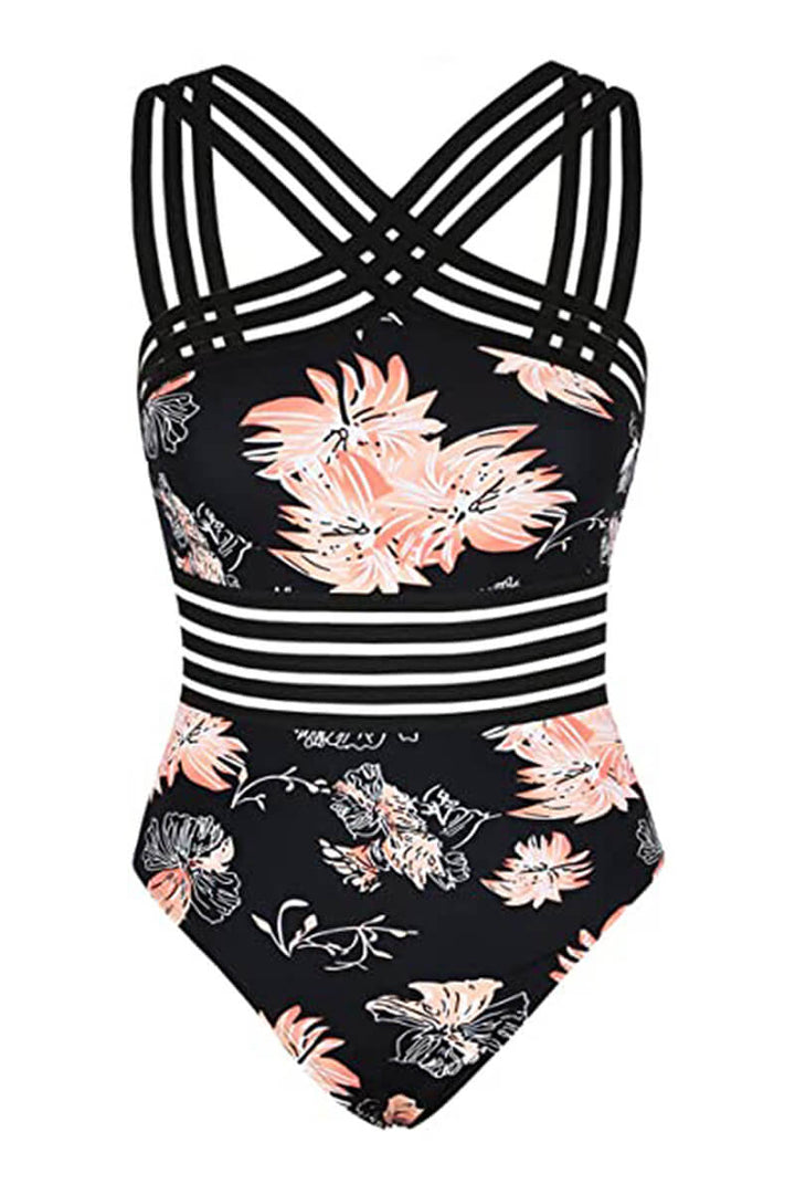 One Piece Swimsuit Women Strappy | Monokini Cut and Open Back in White#colour_white