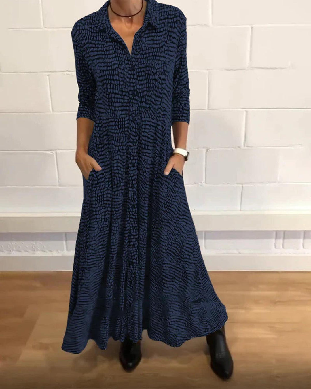 Shirt Dress Women V Neck | Relaxed Fit and Maxi Length in Sky Blue#colour_sky-blue