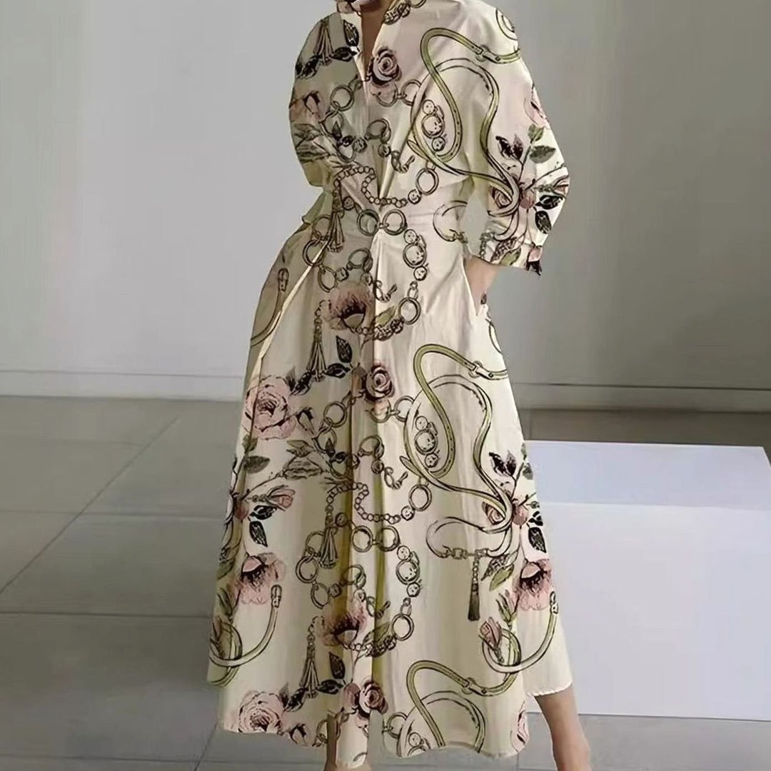 Shirt Dress Women Printed | Collar and Wrap Front in Multicolour#colour_multicolour