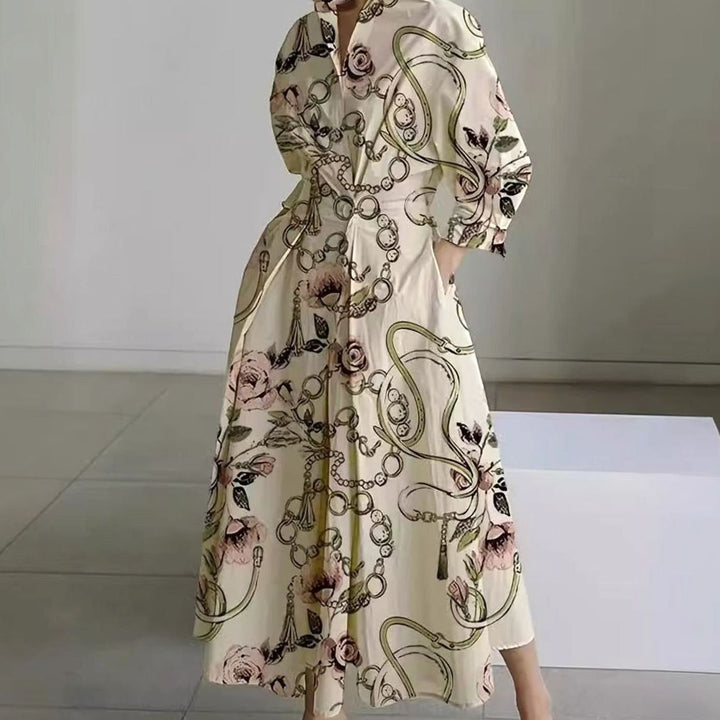 Shirt Dress Women Printed | Collar and Wrap Front in Multicolour#colour_multicolour