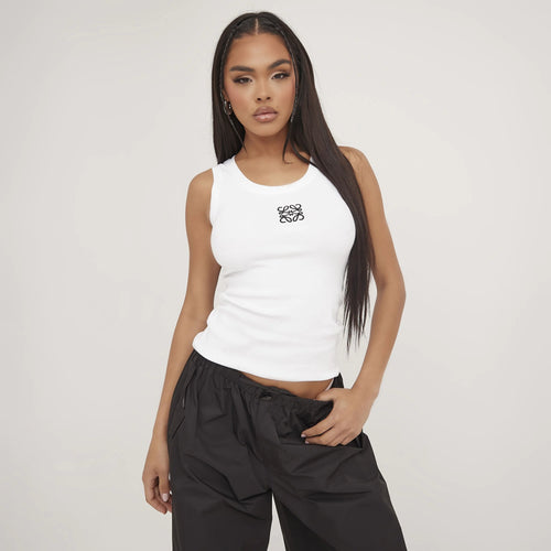 Tank Top Women with Slim Cut in White#colour_white